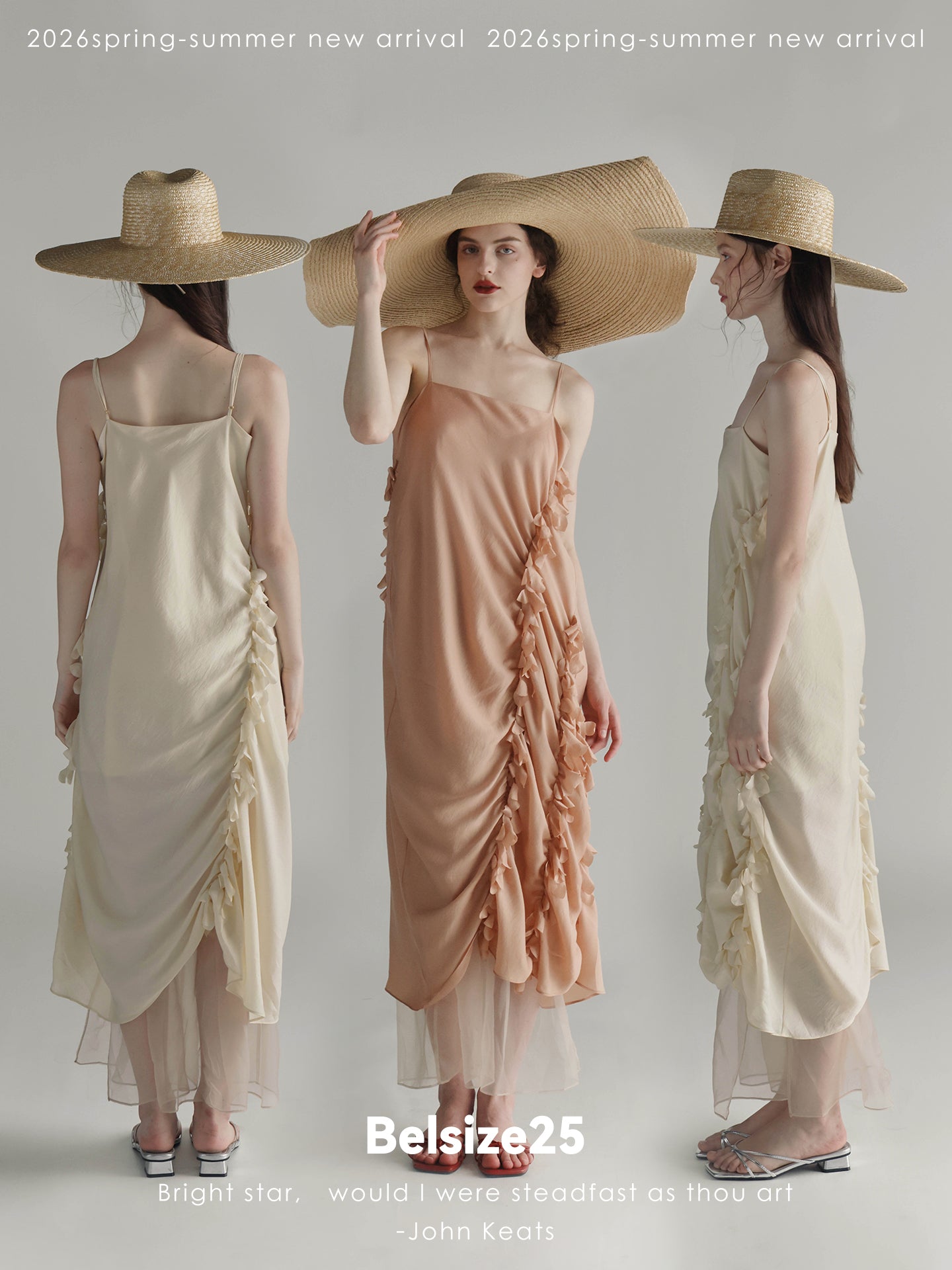 Sea Foam Ruffle Silk Dress