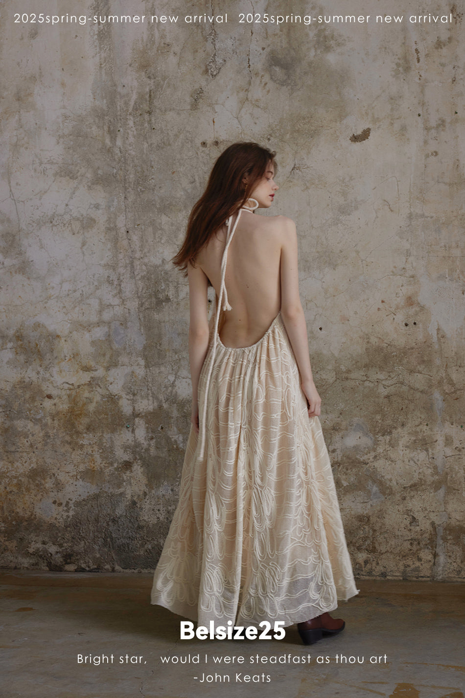Woven Beige Woven backless dress/vacation dress