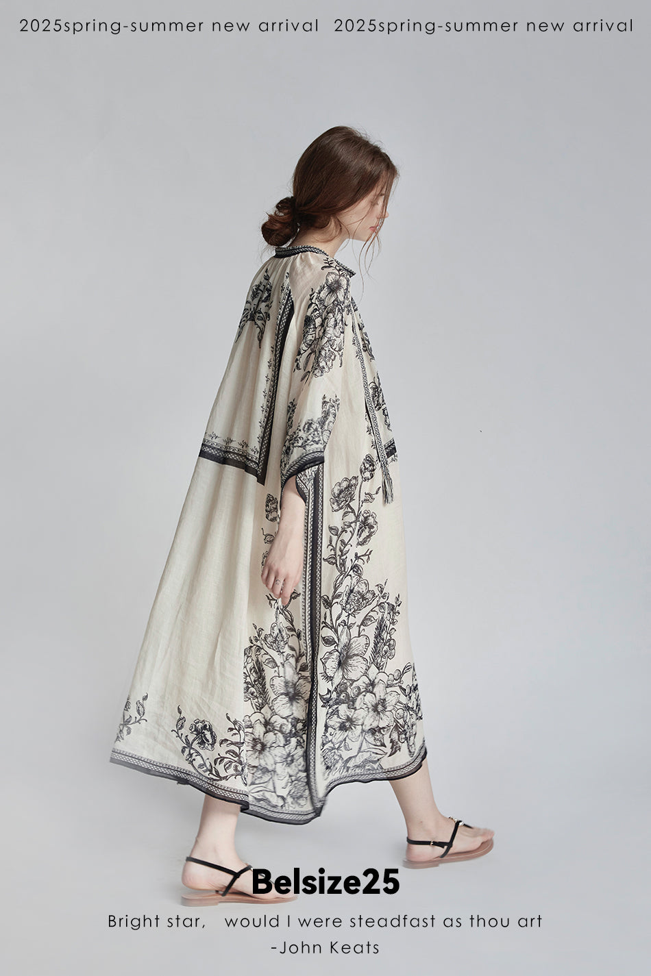 Mughal Empire Series Mughal series 100-count pure ramie print dress