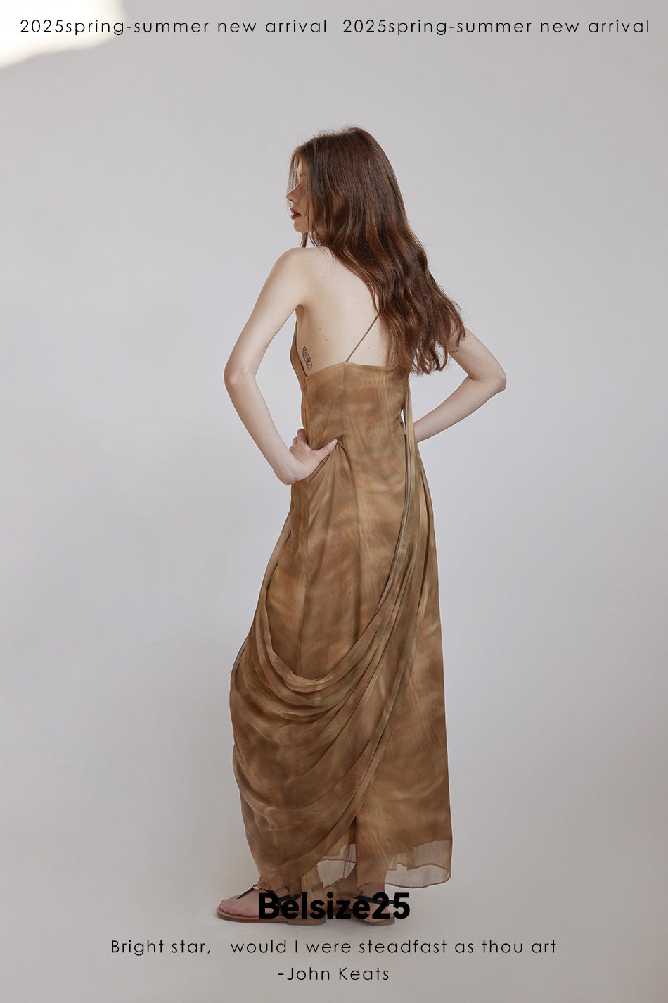 Lumen Printing Smoky Oud draped draped silk exclusive printed resort dress