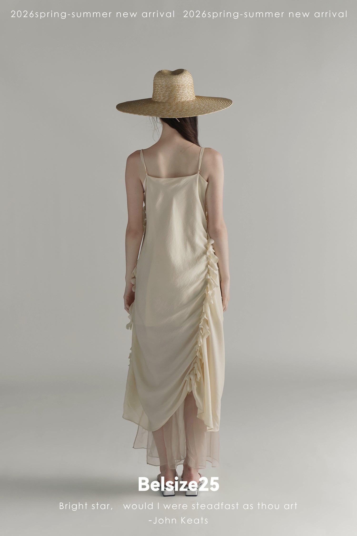 Sea Foam Ruffle Silk Dress