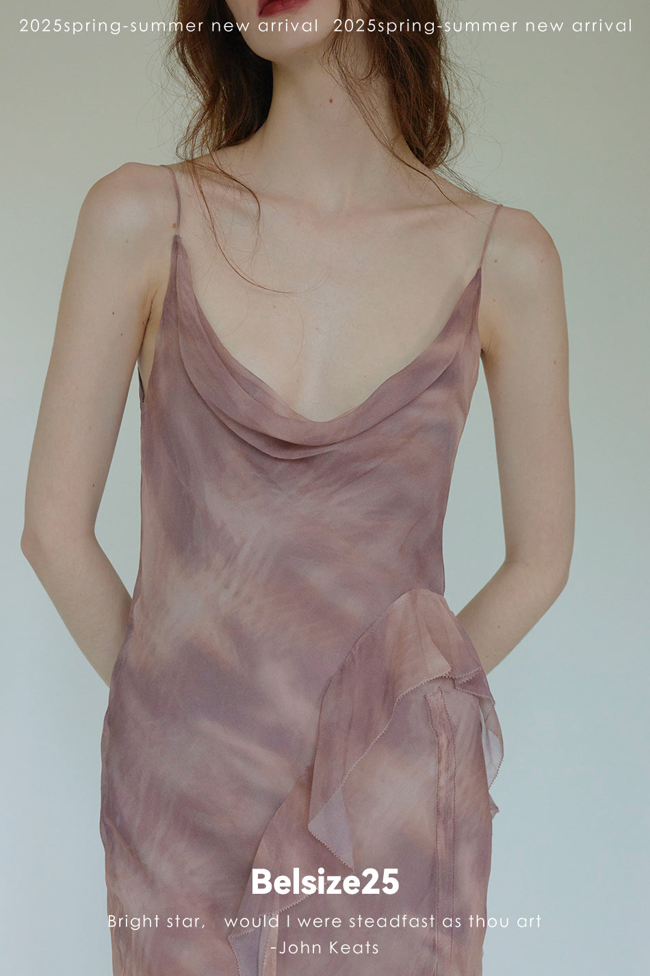Lumen Printing—Nude Pink Long and short deconstructed slip dress