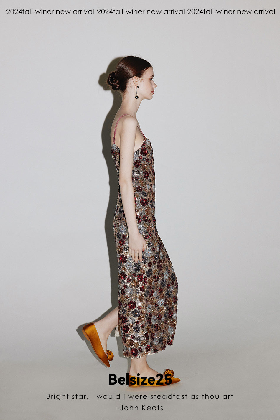 Mayfair series—Garden dress Heavy sequined halter evening gown