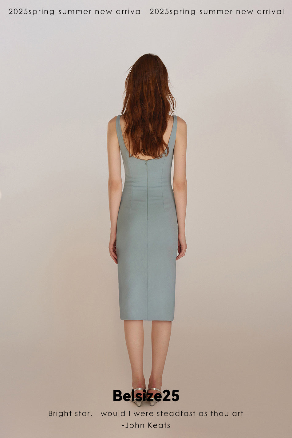 O2O Series Office to Off-duty Acetate off-shoulder sleeveless dress