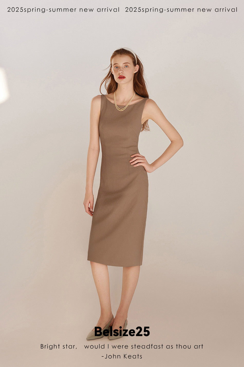 O2O Series Office to Off-duty Acetate off-shoulder sleeveless dress