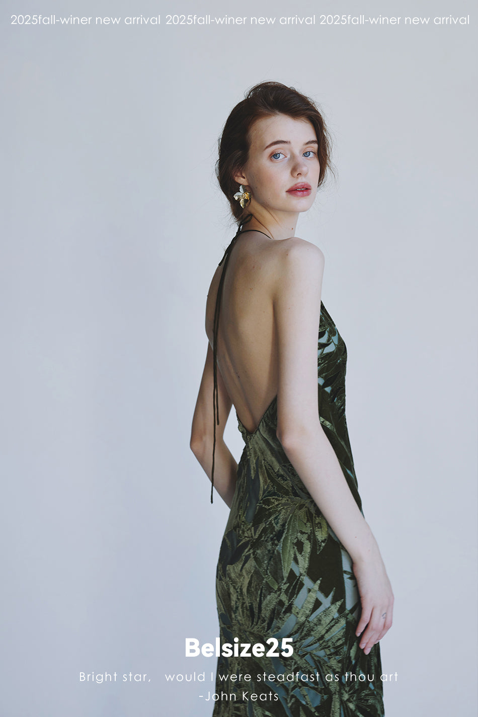 Mayfair Series 2 Silk jacquard velvet halter neck backless V-neck evening dress