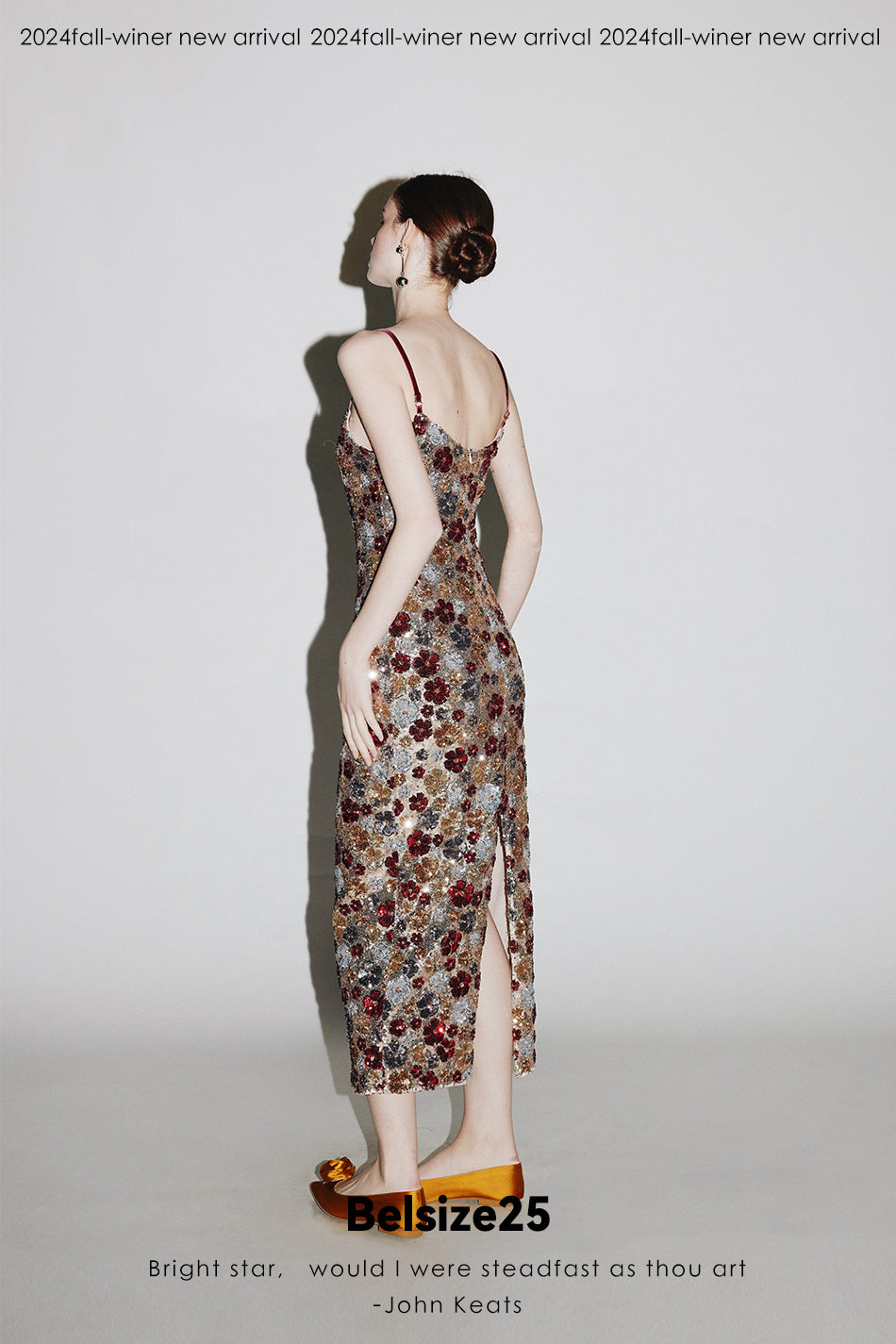 Mayfair series—Garden dress Heavy sequined halter evening gown