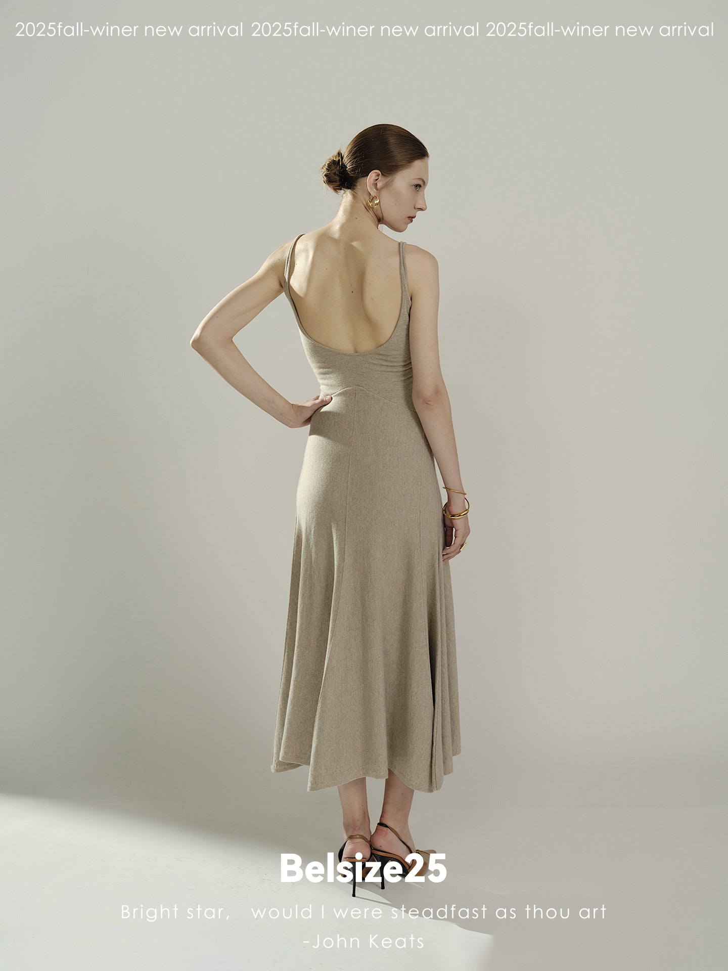 Winter Barlet Cashmere ballet tutu backless halter dress