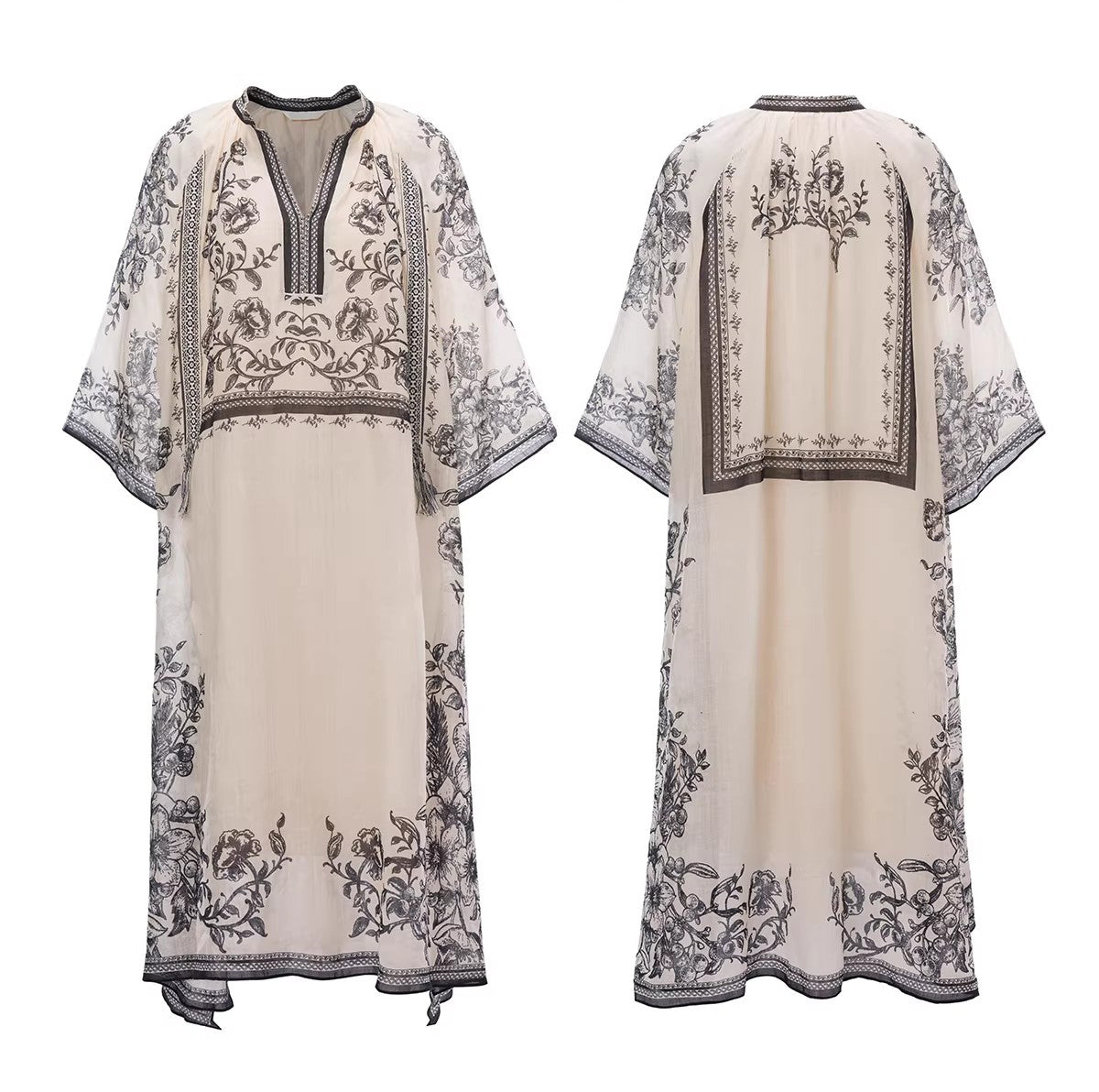Mughal Empire Series Mughal series 100-count pure ramie print dress