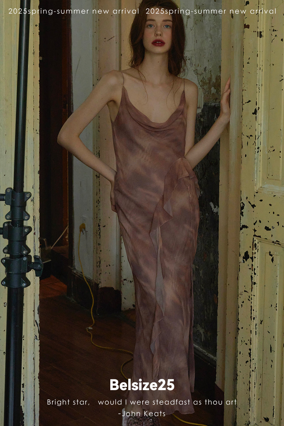 Lumen Printing—Nude Pink Long and short deconstructed slip dress