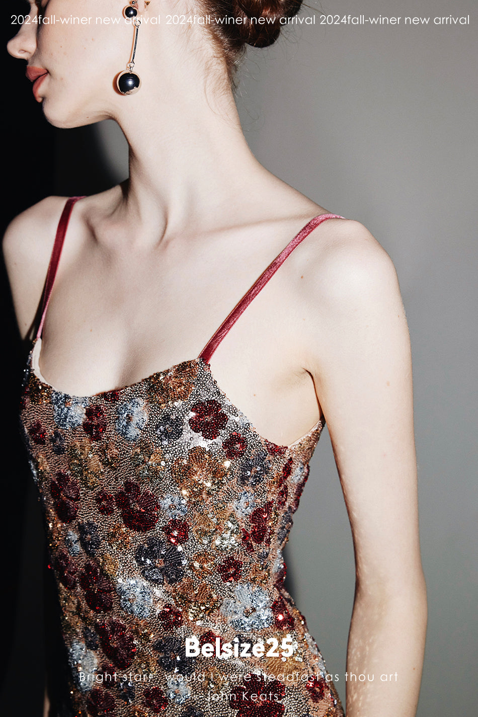 Mayfair series—Garden dress Heavy sequined halter evening gown