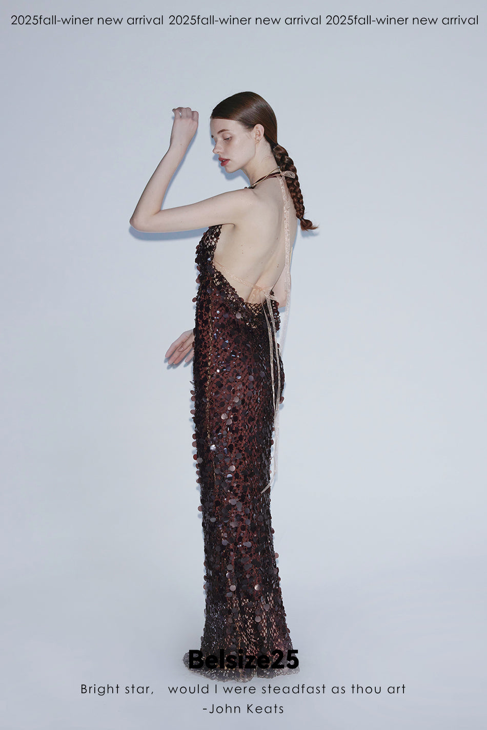 Mayfair Series 2 Heavy-duty mesh sequin halter neck evening gown