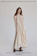 Woven Beige Woven backless dress/vacation dress