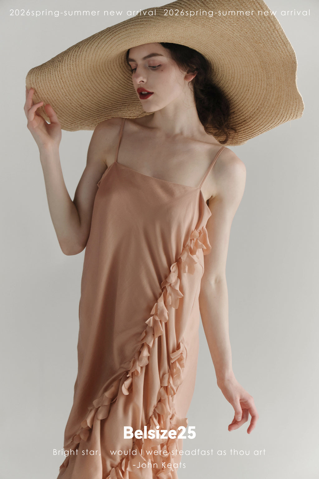 Sea Foam Ruffle Silk Dress
