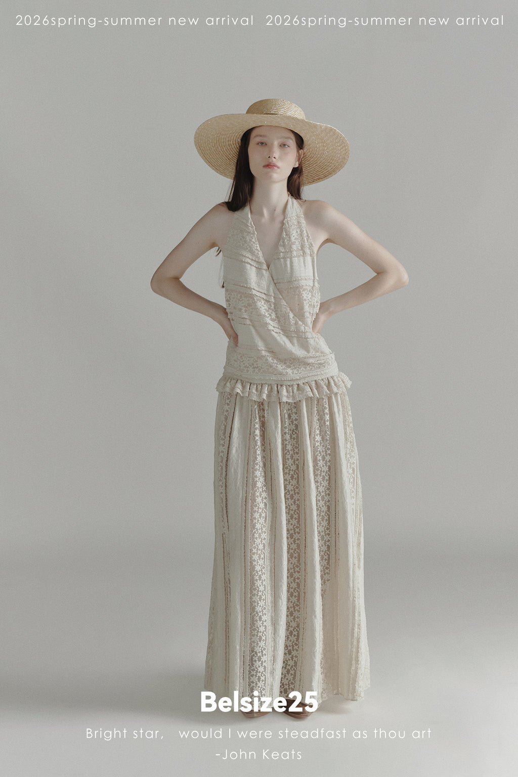 White Sails Lace Halter Maxi Dress
