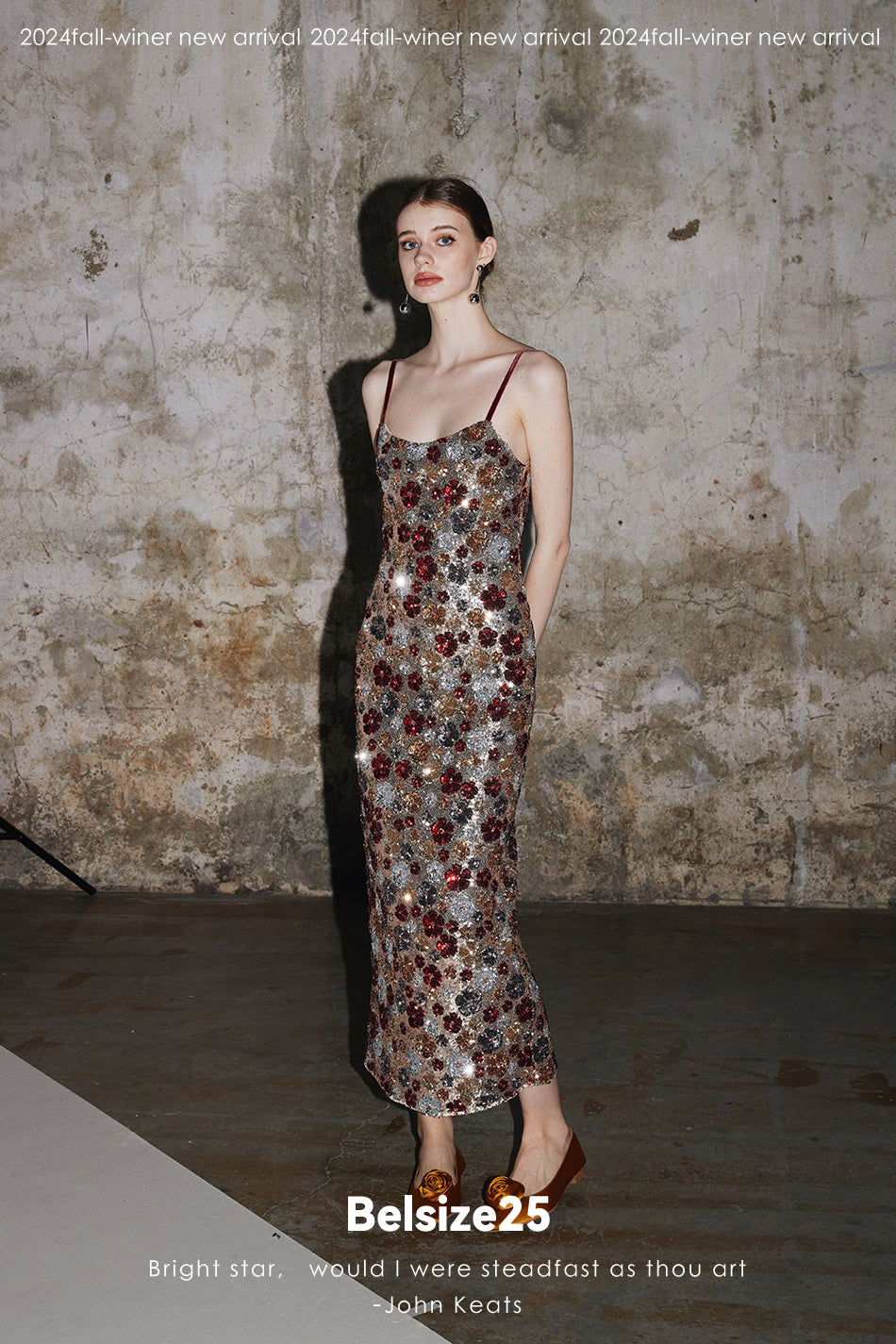 Mayfair series—Garden dress Heavy sequined halter evening gown