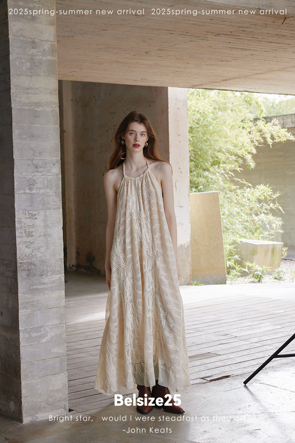 Woven Beige Woven backless dress/vacation dress