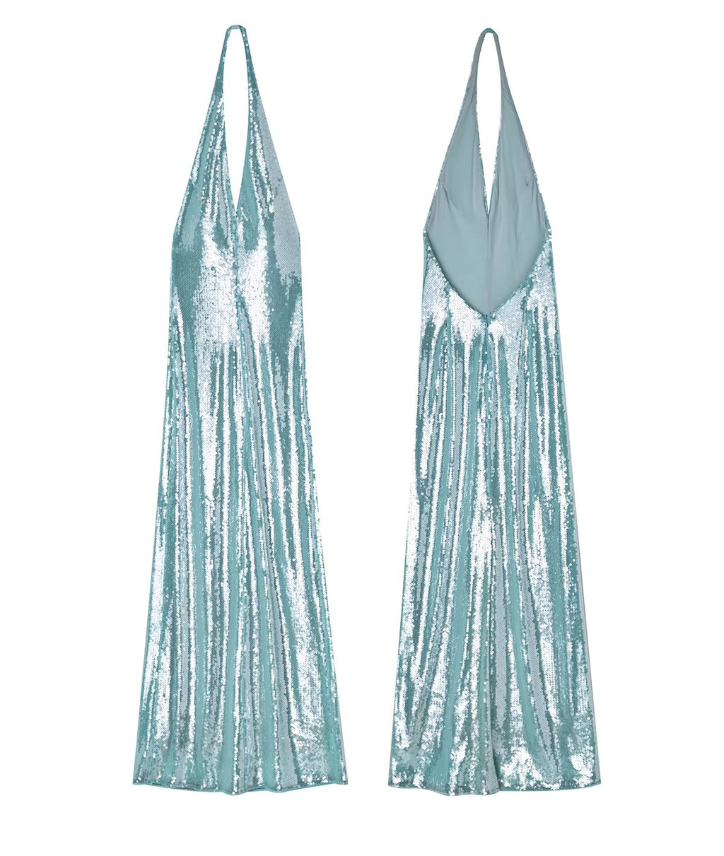 Mayfair Series 2 Sequin halter neck backless dress