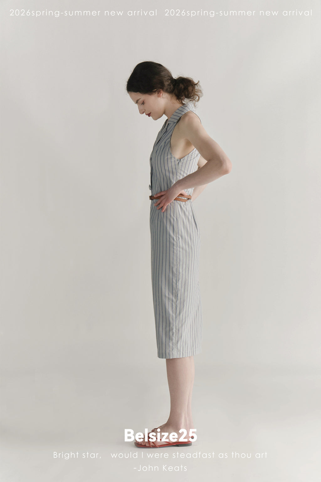 Blue Horizon Striped Tailored Midi Dress