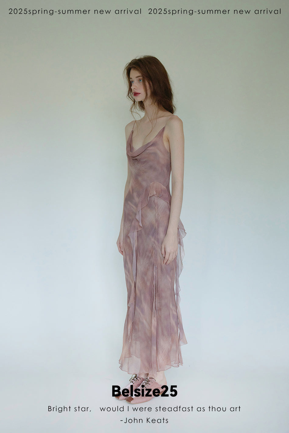 Lumen Printing—Nude Pink Long and short deconstructed slip dress