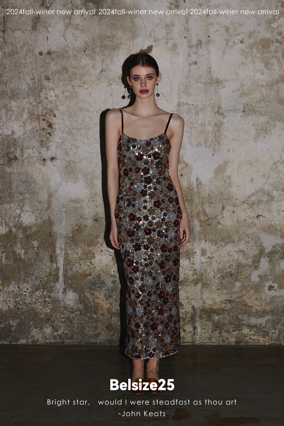 Mayfair series—Garden dress Heavy sequined halter evening gown