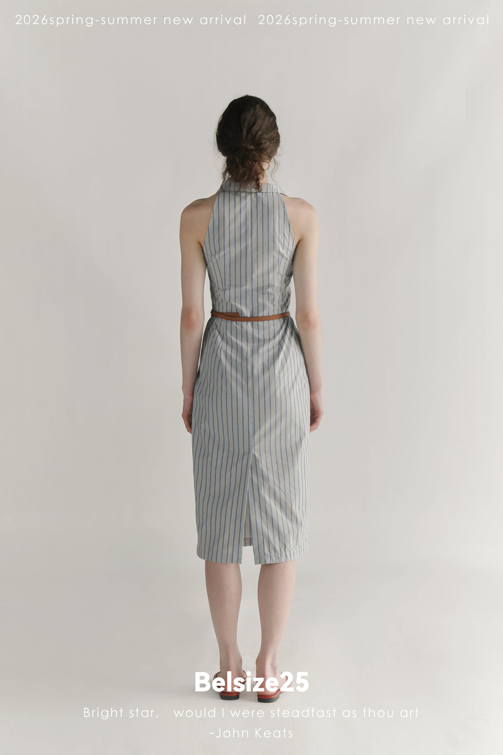 Blue Horizon Striped Tailored Midi Dress