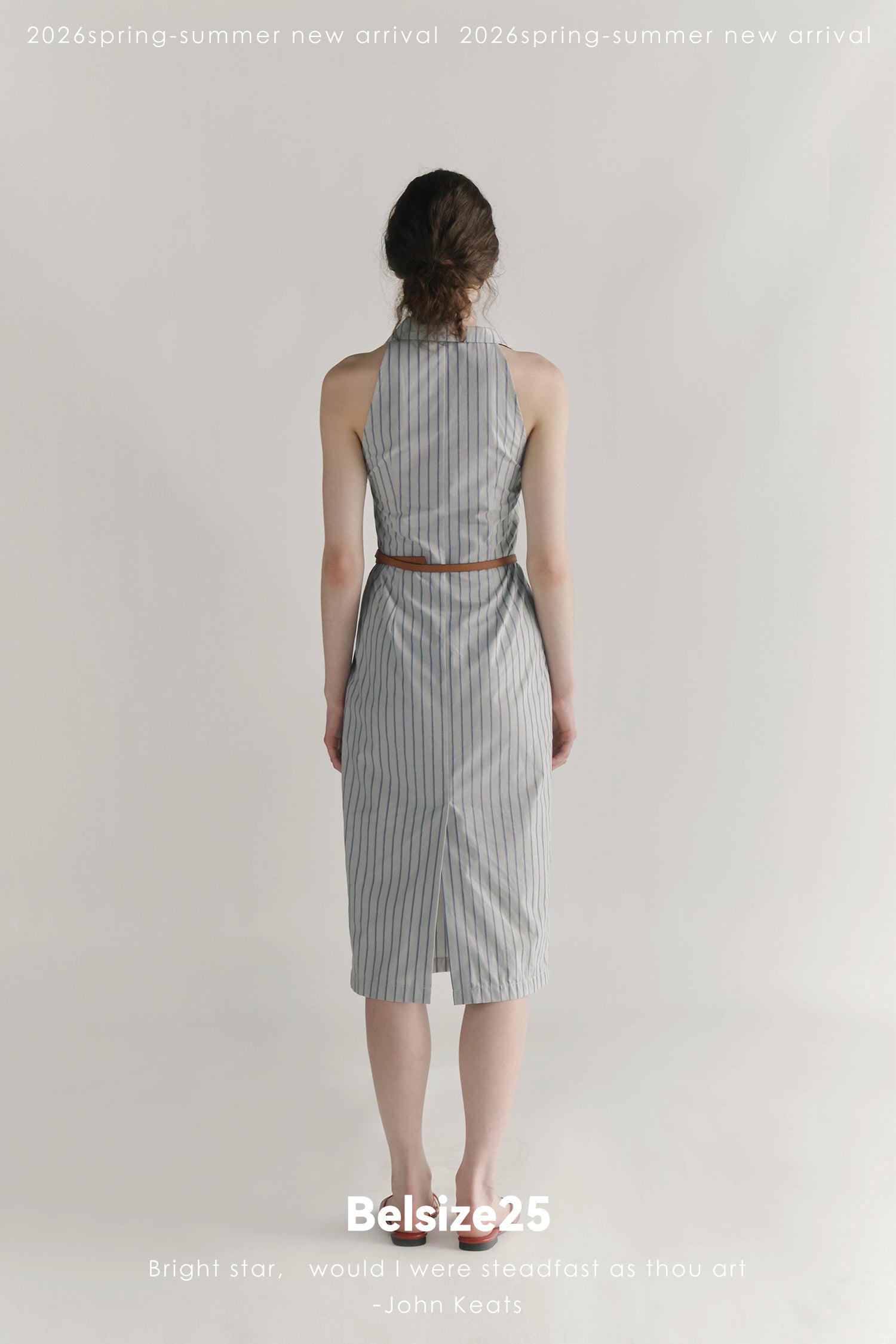 Blue Horizon Striped Tailored Midi Dress