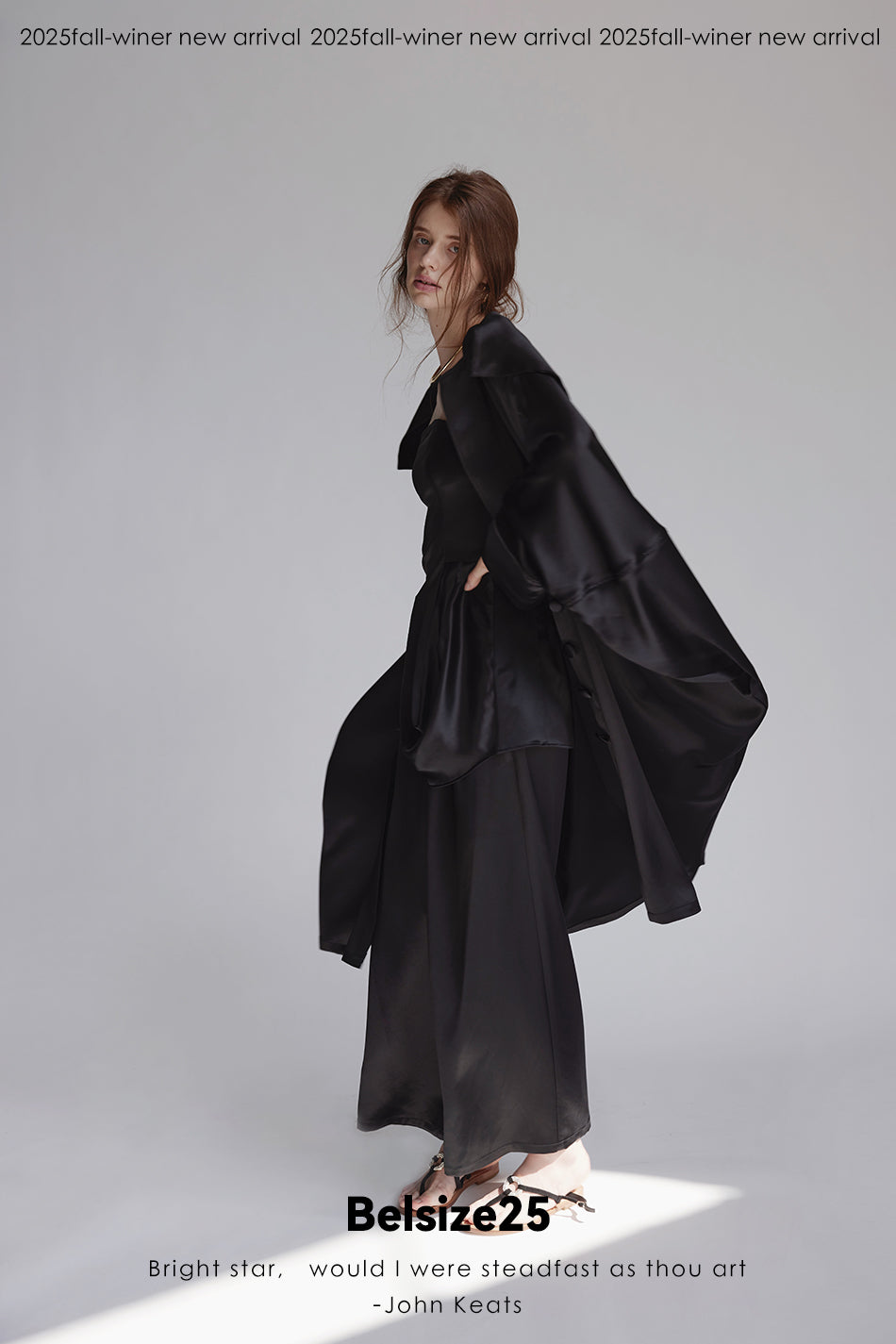 Silent Mode Series Acetic acid oversized liquid trench coat