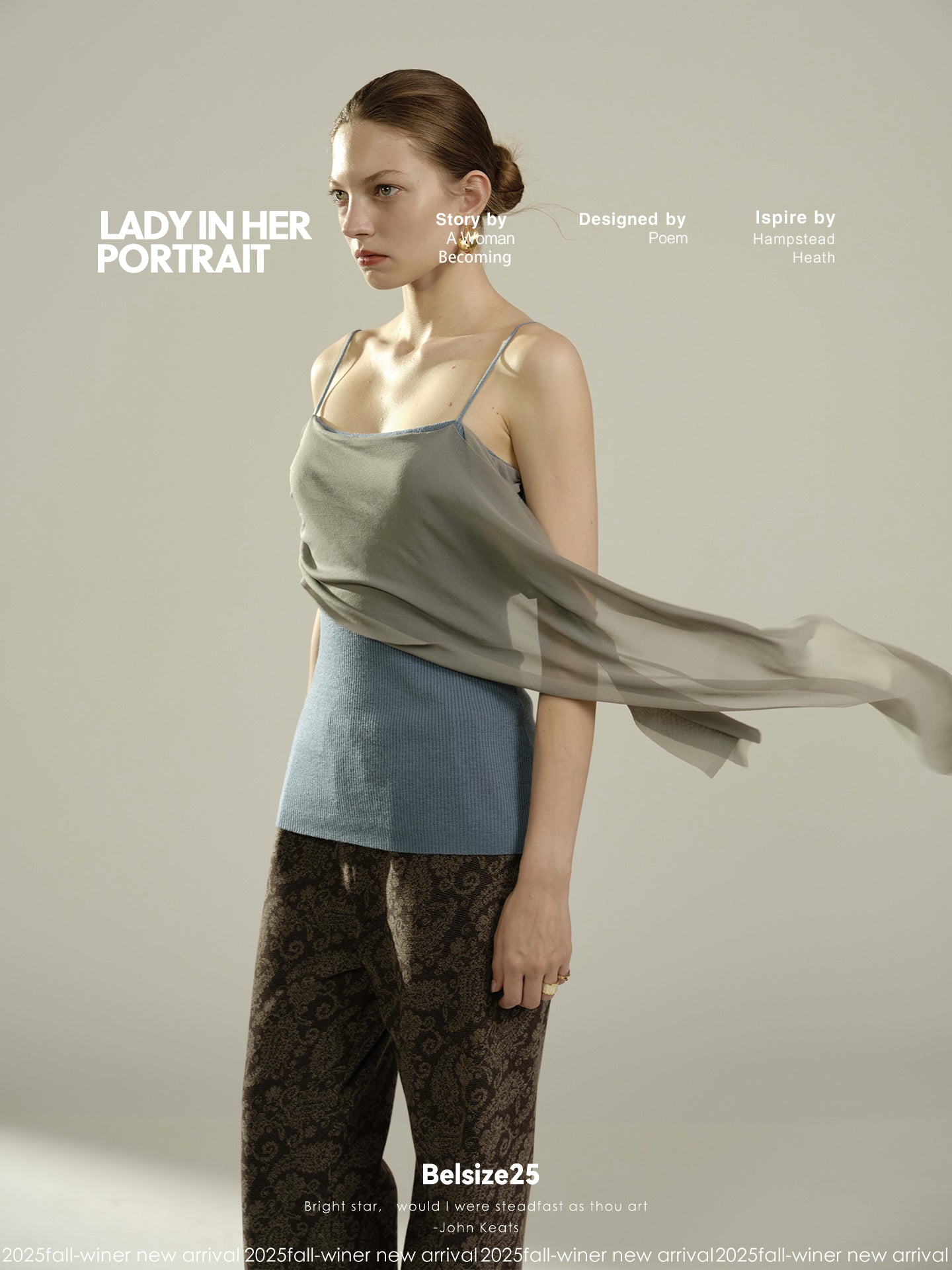 Multiple ways to wear ribbon-style color-blocked mesh patchwork wool camisole