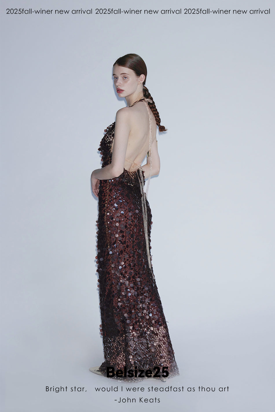 Mayfair Series 2 Heavy-duty mesh sequin halter neck evening gown