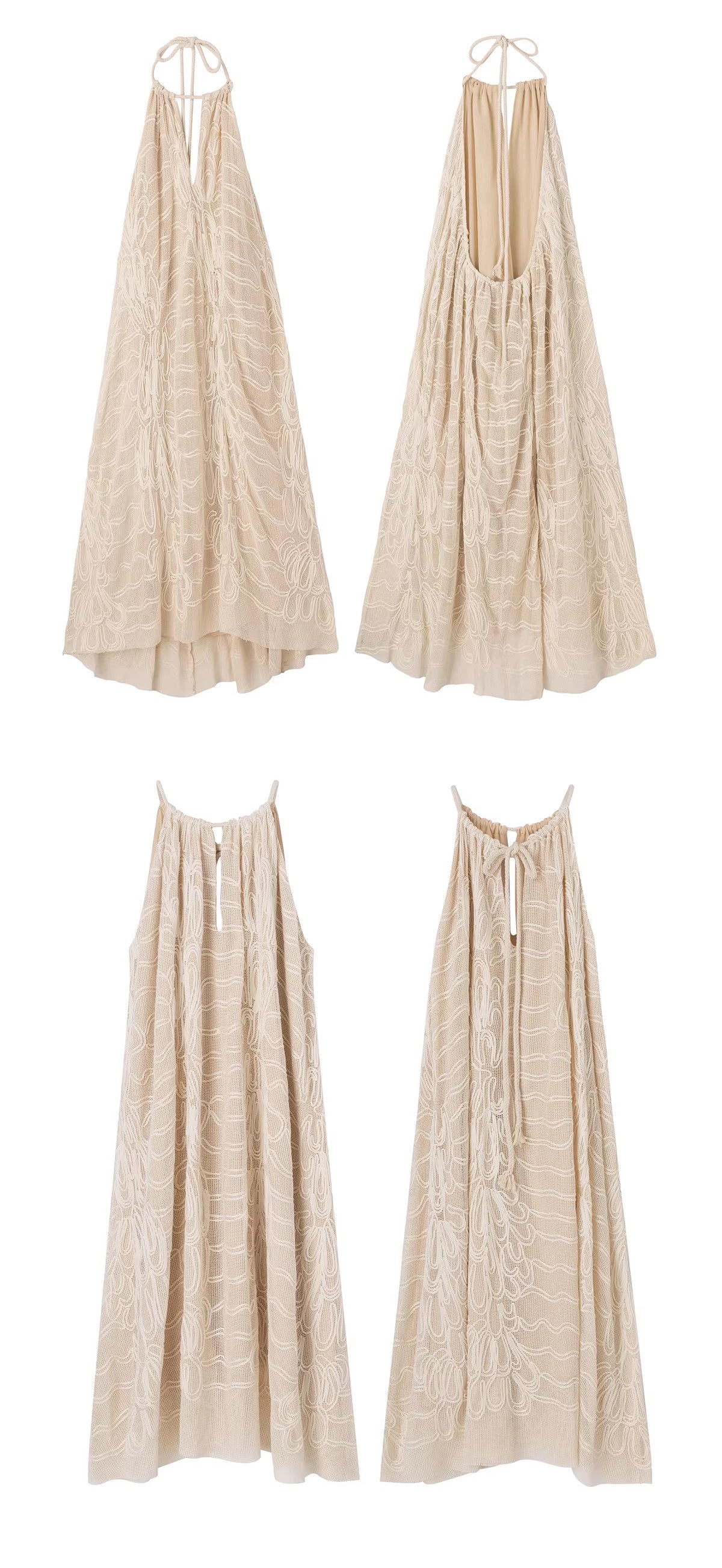 Woven Beige Woven backless dress/vacation dress