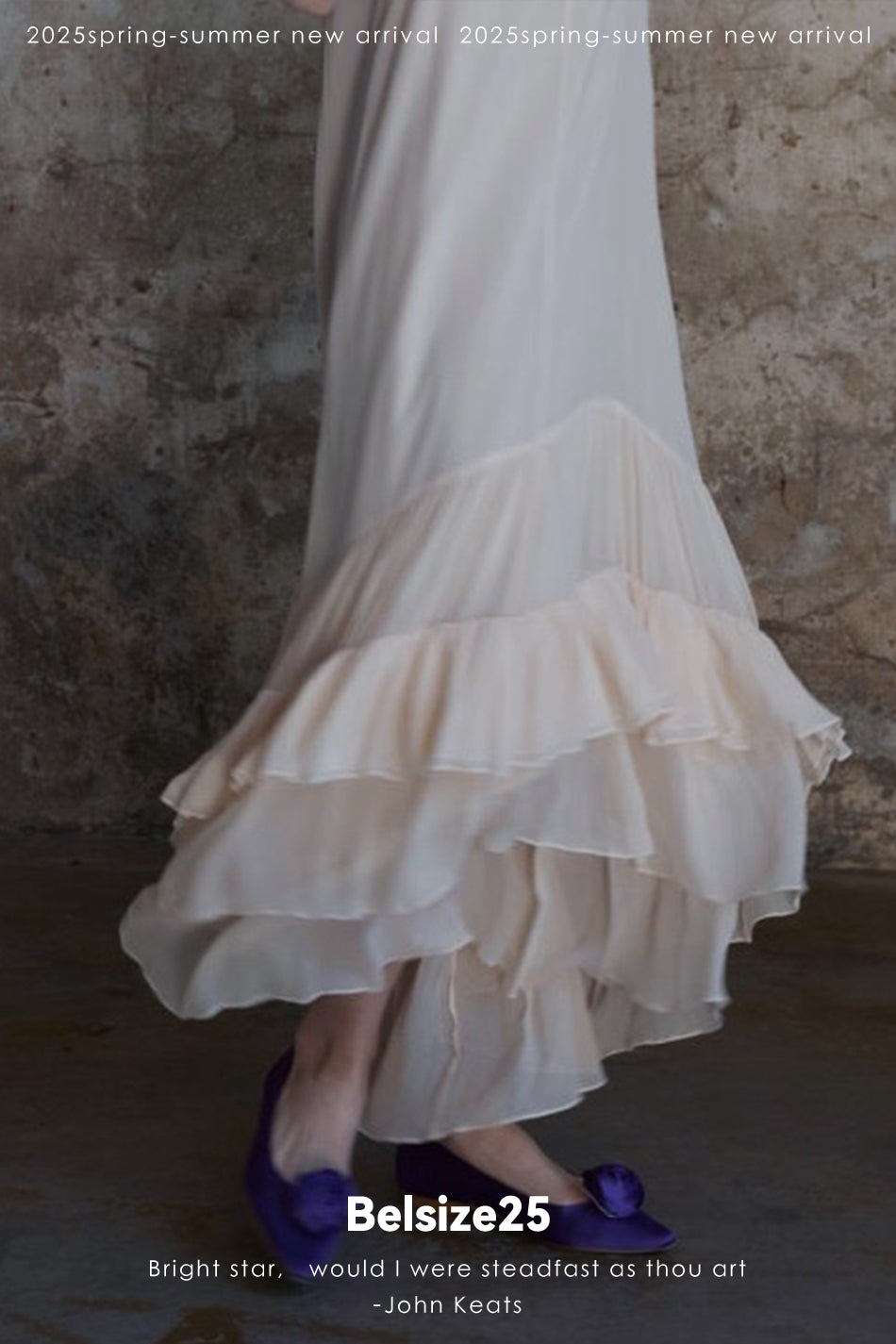 Layers dress Pure mulberry silk halter dress with an intricate hem