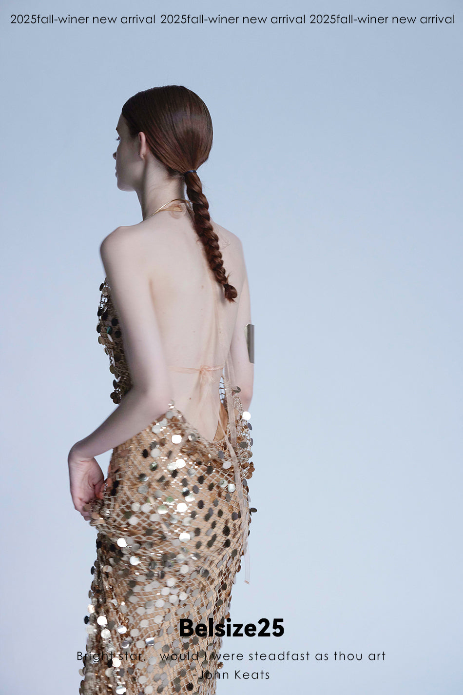 Mayfair Series 2 Heavy-duty mesh sequin halter neck evening gown