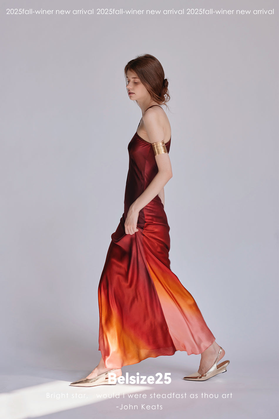 Flash Dress Exclusive gradient print halter neck gown made of heavyweight silk