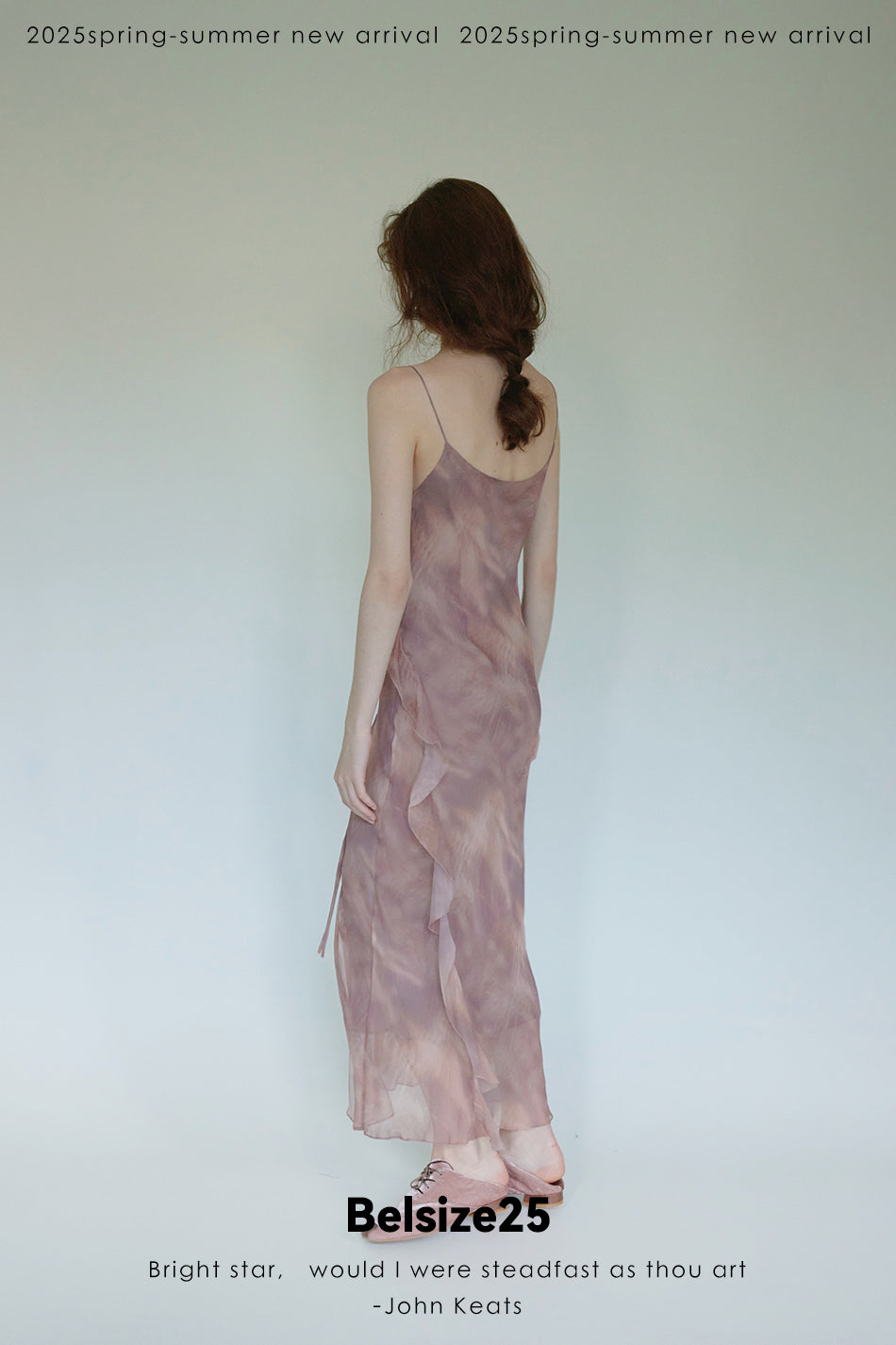 Lumen Printing—Nude Pink Long and short deconstructed slip dress
