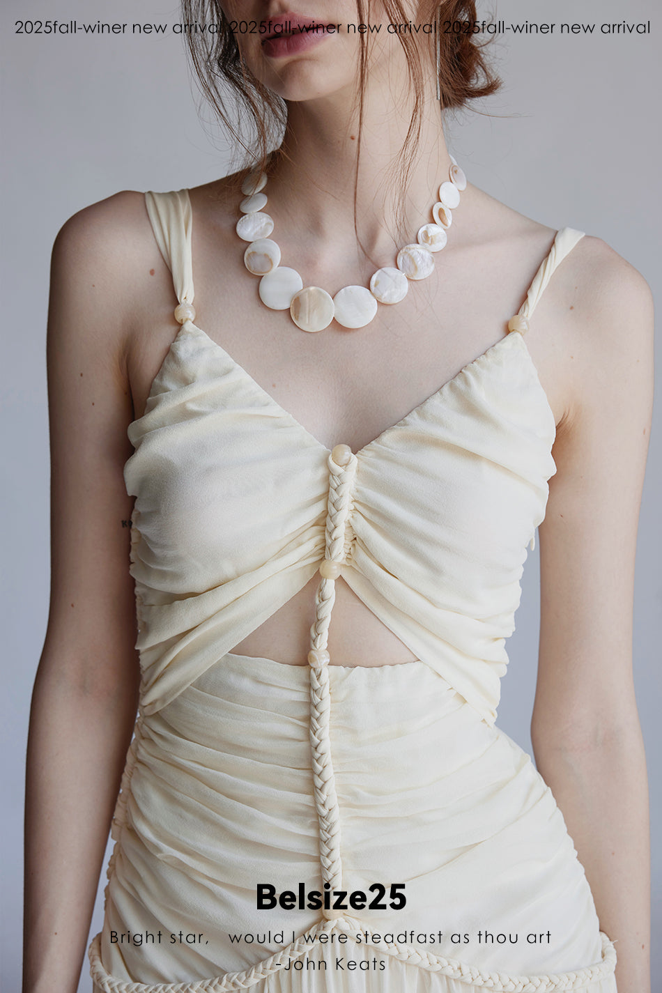 Silent Mode Series Silk resort dress with hand-woven rope floor-length straps