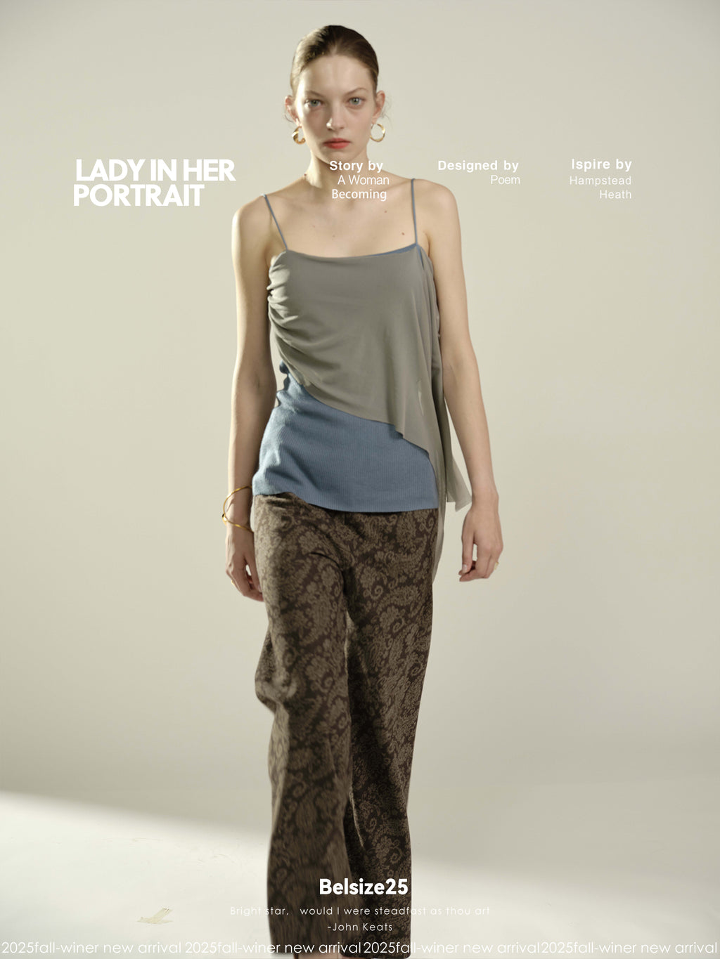 Multiple ways to wear ribbon-style color-blocked mesh patchwork wool camisole
