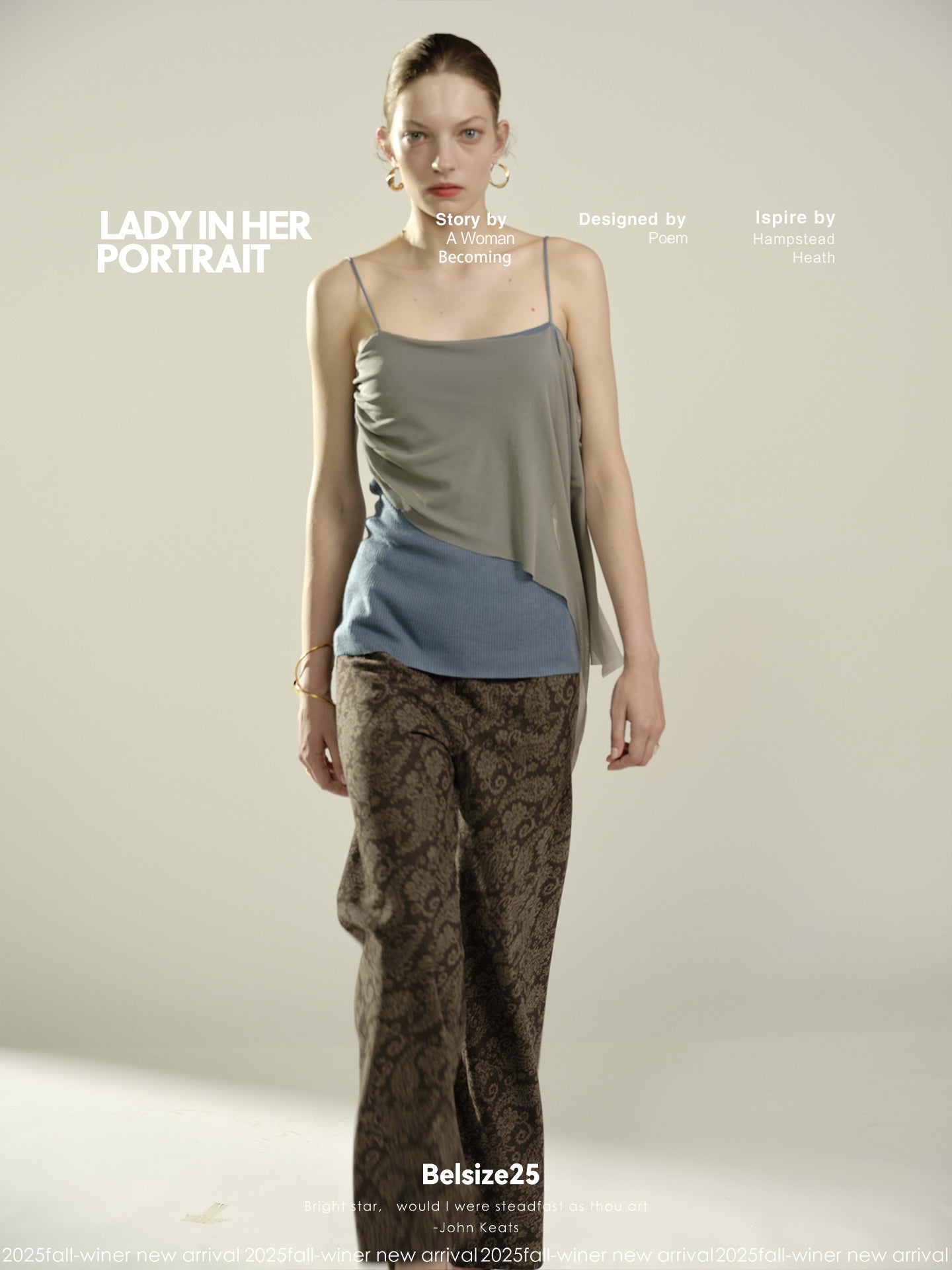 Multiple ways to wear ribbon-style color-blocked mesh patchwork wool camisole