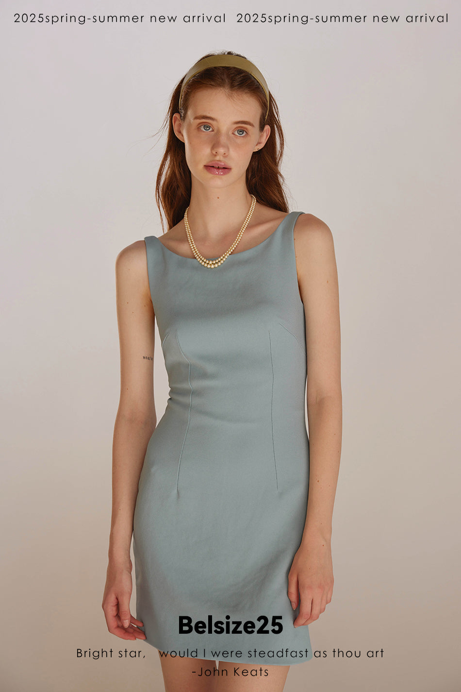 O2O Series Office to Off-duty Acetate off-shoulder sleeveless dress