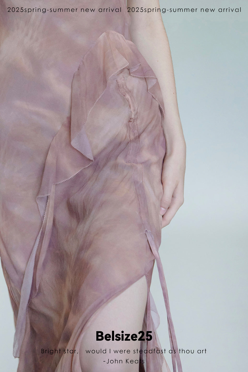 Lumen Printing—Nude Pink Long and short deconstructed slip dress