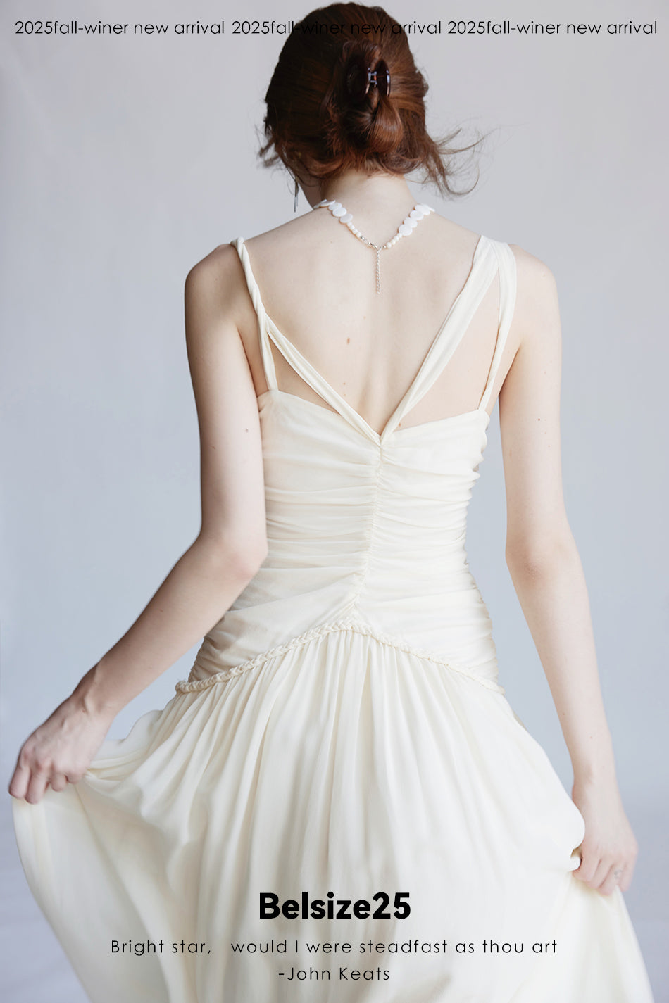 Silent Mode Series Silk resort dress with hand-woven rope floor-length straps