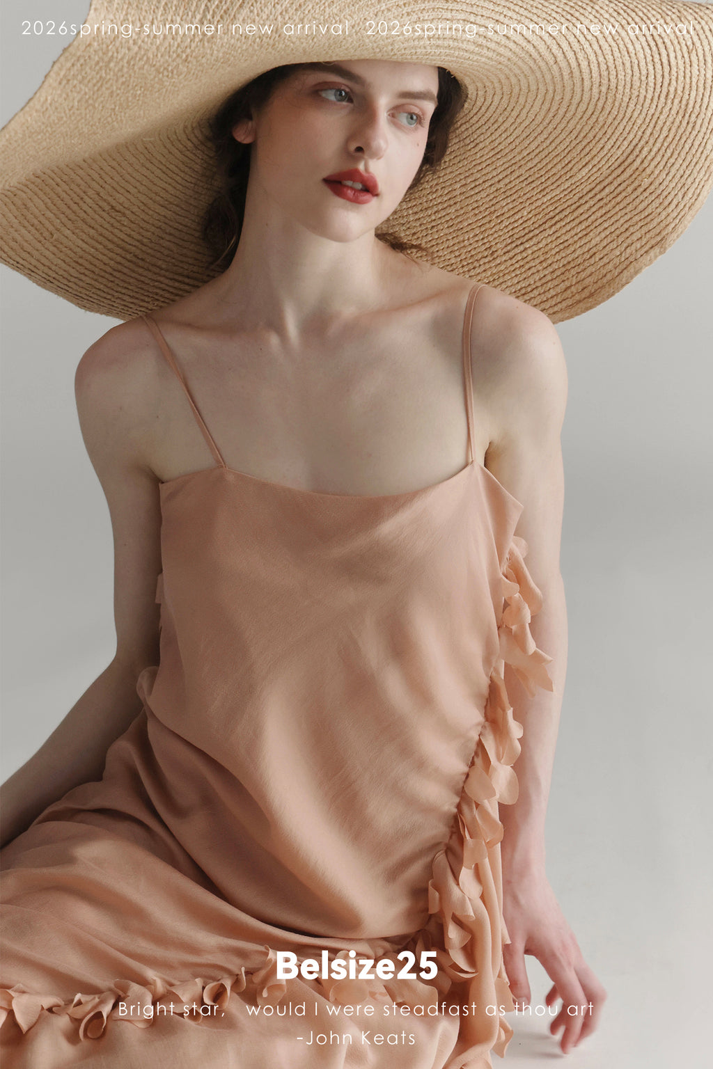 Sea Foam Ruffle Silk Dress