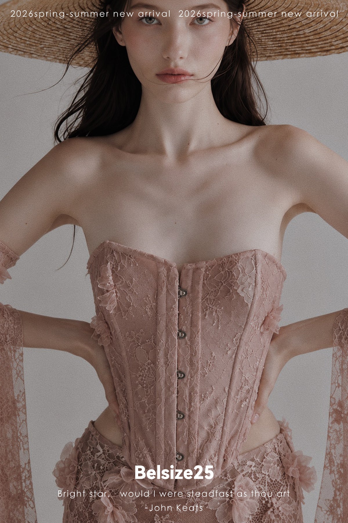 Floral Lace Corset & Sheer Midi Skirt Set with Detachable Sleeves