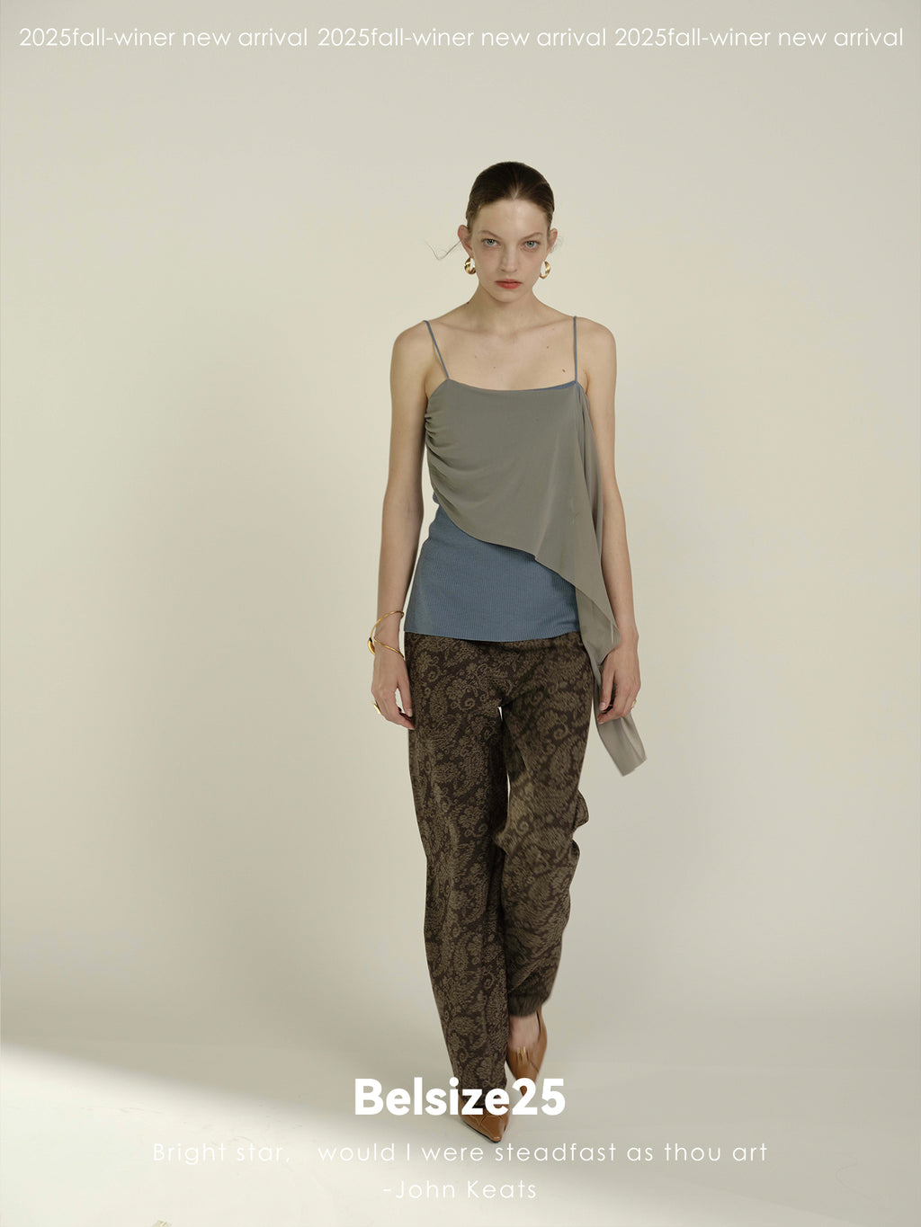 Multiple ways to wear ribbon-style color-blocked mesh patchwork wool camisole