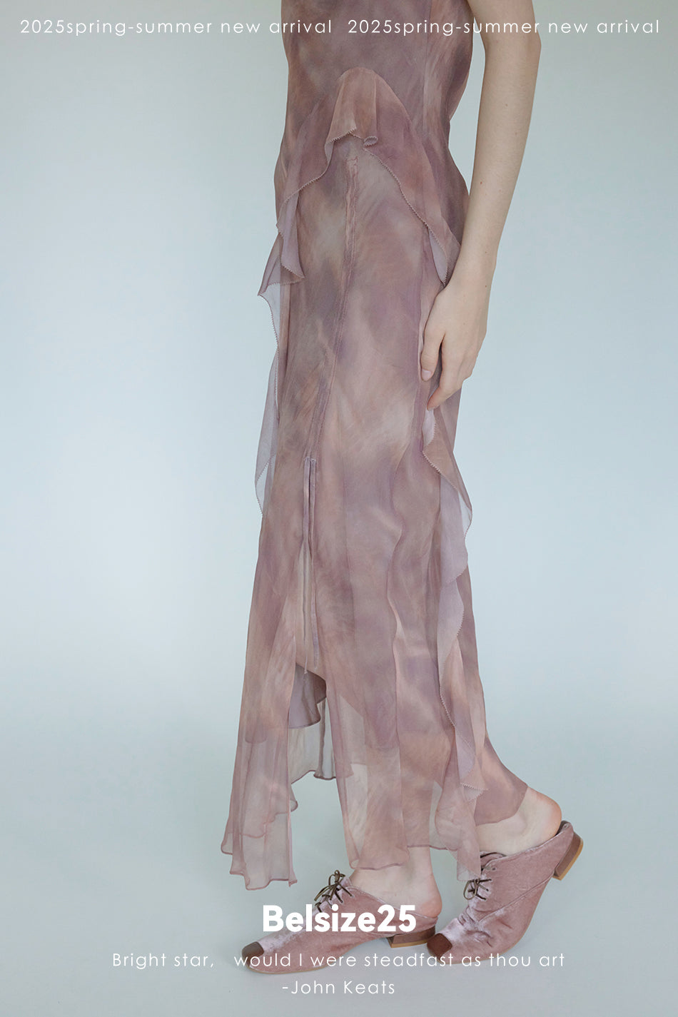 Lumen Printing—Nude Pink Long and short deconstructed slip dress