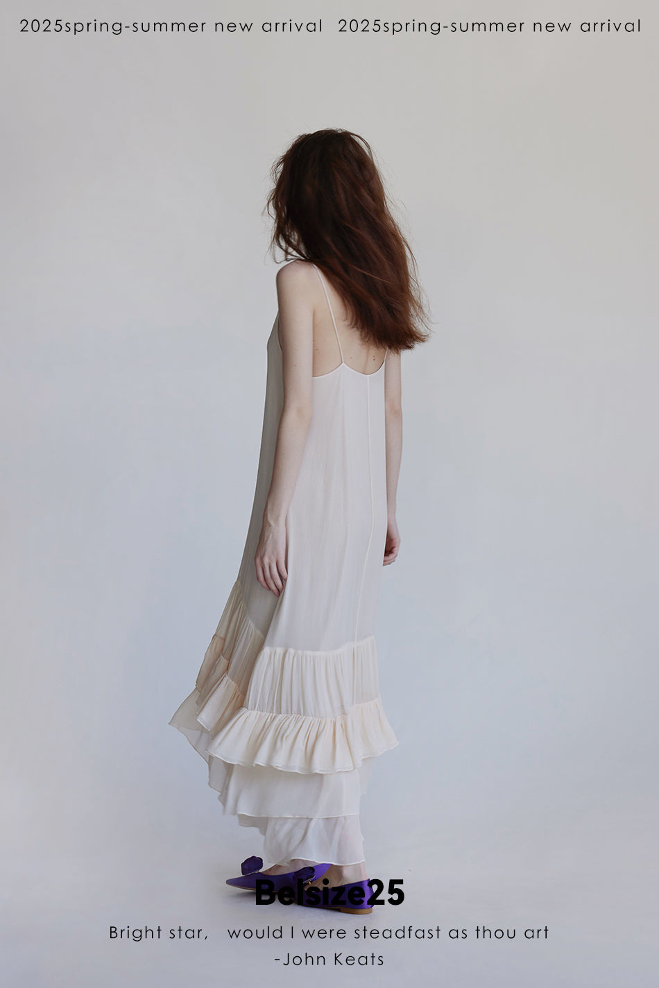 Layers dress Pure mulberry silk halter dress with an intricate hem