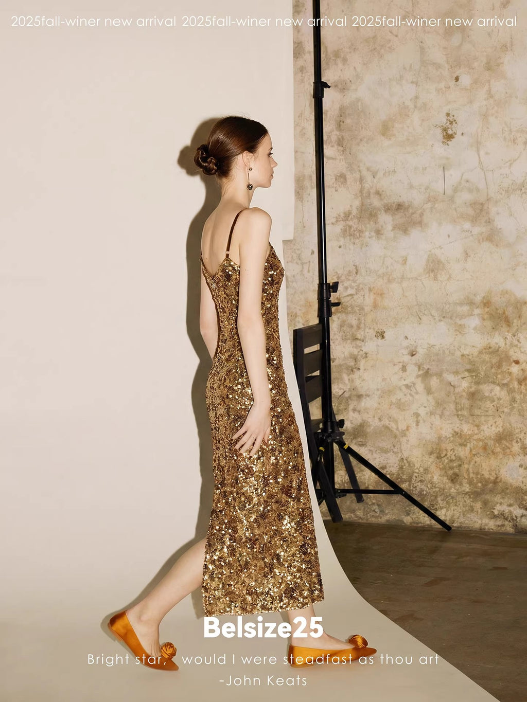 Mayfair series—Garden dress Heavy sequined halter evening gown