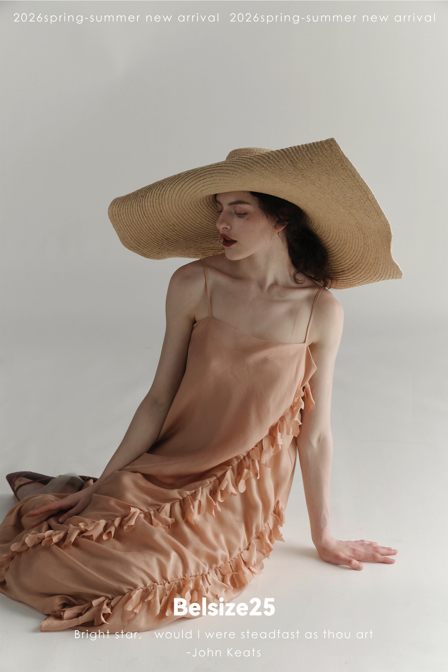 Sea Foam Ruffle Silk Dress