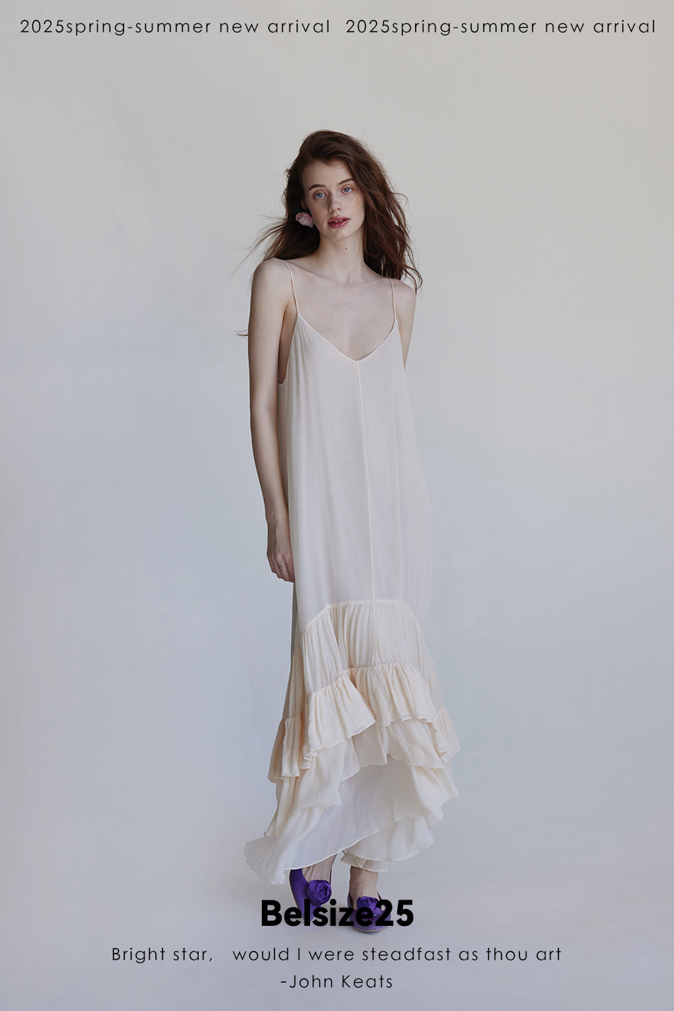 Layers dress Pure mulberry silk halter dress with an intricate hem
