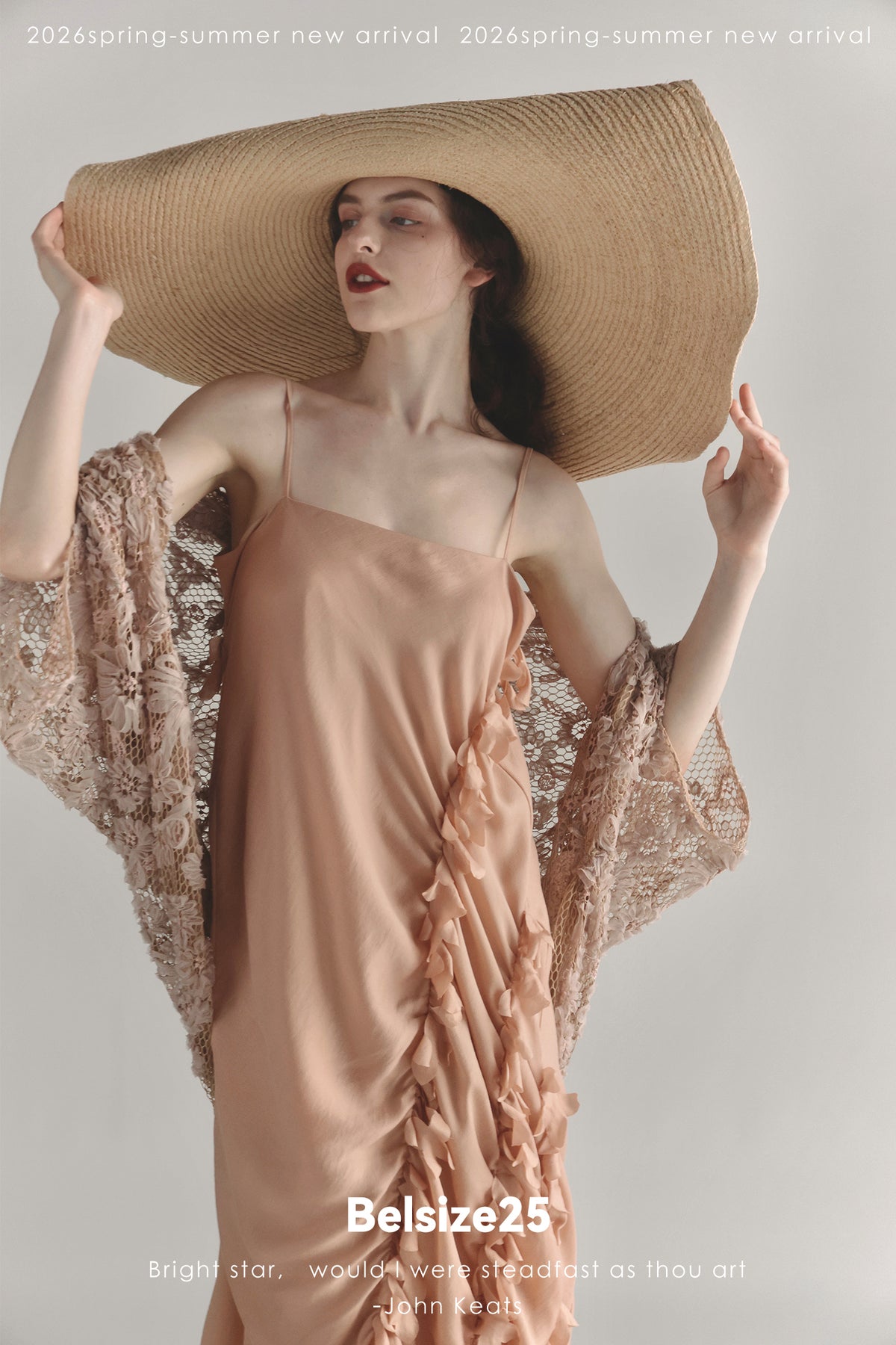Sea Foam Ruffle Silk Dress